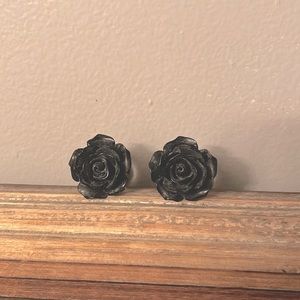 1/2 inch floral plug earrings